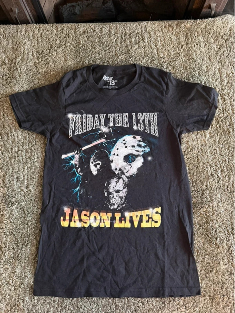Friday the 13th Jason Lives Black Graphic T-Shirt Size Small
